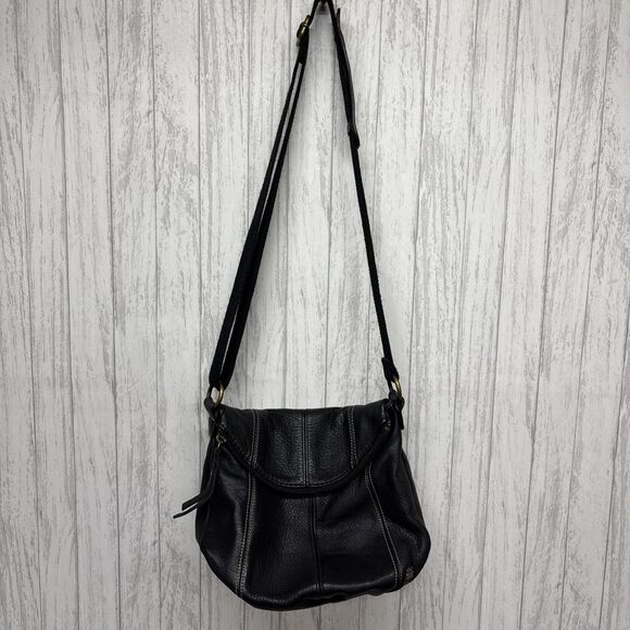 The Sak Black Leather Deena Flap Crossbody - Picture 1 of 10